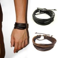 Full-Grain Rindsleder Armband, mit Hanfgarn, geflochten & unisex & einstellbar & Multi-Strang, keine, frei von Nickel, Blei & Kadmium, 20mm, verkauft per ca. 7.4-10 ZollInch Strang