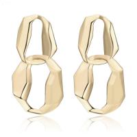 Zinc Alloy Drop Earring, med plast earnut, rustfrit stål ørering indlæg, guldfarve belagt, for kvinde, flere farver til valg, bly & cadmium fri, 49x23mm, Solgt af par