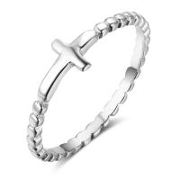 Sterling Silver Jewelry Finger Ring, 925 argento sterlina, Croce, formato differente per scelta & per la donna, 2mm, Venduto da PC