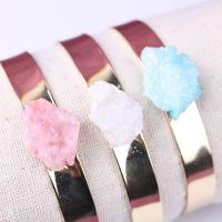 druzy pulsera, Ágata de cuarzo de hielo, con metal, estilo druzy & para mujer, más colores para la opción, 20mm, diámetro interior:aproximado 55mm, longitud aproximado 6.5 Inch, Vendido por UD