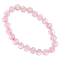 Rose Quartz Βραχιόλι, Γύρος, βαμμένα & για τη γυναίκα, ροζ, 8mm, Μήκος Περίπου 7.5 inch, Περίπου 10Σκέλη/Παρτίδα, Sold Με Παρτίδα