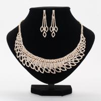 Rhinestone Jewelry Sets earring & necklace Zinc Alloy stainless steel post pin with 5cm extender chain plated for woman & with rhinestone lead & cadmium free 470mm Length Approx 18.5 Inch Sold By Set