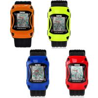 SKmei® Children Watch, Silikonska, s plastični kotačić & Nehrđajući čelik, Automobil, pozlaćen, 50M vodootporno & za djecu & prilagodljiv & LED, više boja za izbor, 50x32mm, Dužina Približno 9.2 inčni, Prodano By PC