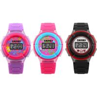 SKmei® Montre pour enfants, silicone, avec cadran en plastique & acier inoxydable, Placage, pour les enfants & réglable & LED, plus de couleurs à choisir, 35x35x10mm, 18mm, Longueur Environ 8.4 pouce, Vendu par PC