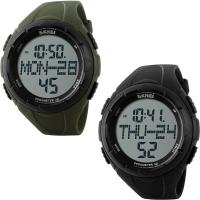 Montre à bijoux pour homme SKmei®, silicone, avec cadran en plastique & acier inoxydable, Placage, 50M imperméable à l’eau & réglable & LED, plus de couleurs à choisir, 46x51x14mm, Longueur Environ 9.8 pouce, Vendu par PC