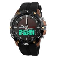 SKmei® Reloj para hombre, aleación de zinc, con Vidrio & silicona, chapado, LED & impermeable, más colores para la opción, 47x50mm, longitud aproximado 10.2 Inch, Vendido por UD