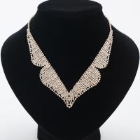 Collier de bijoux en alliage de zinc, Placage, pour femme & avec strass, plus de couleurs à choisir, sans plomb et cadmium, 480mm, Vendu par Environ 18.5 pouce brin