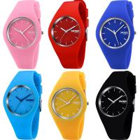 Montre à bijoux unisexe SKmei®, silicone, avec cadran en plastique & acier inoxydable, Placage, 50M imperméable à l’eau & réglable, plus de couleurs à choisir, 32x40x9mm, Longueur Environ 9.6 pouce, Vendu par PC