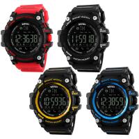 Montre à bijoux pour homme SKmei®, silicone, avec cadran en plastique & acier inoxydable, Placage, 50M imperméable à l’eau & rappel d'appel & Podomètre 3D & calorie & réglable & LED, plus de couleurs à choisir, 55x54x18mm, Longueur Environ 10 pouce, Vendu par PC