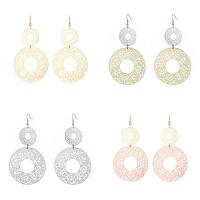 Boucles d'oreilles en alliage de zinc, fer boucle d'oreille crochet, Placage, pour femme, plus de couleurs à choisir, sans plomb et cadmium, 50mm, Vendu par paire