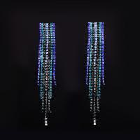 Rhinestone Earring Zinc Alloy stainless steel post pin plated for woman & with rhinestone lead & cadmium free Sold By Pair