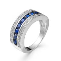 Cubic Zircon Brass Finger Ring platinum plated Unisex & with cubic zirconia nickel lead & cadmium free Sold By PC