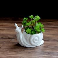 Pot de fleur, porcelaine, escargot, 130x80mm, Vendu par PC