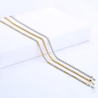 Stainless Steel Chain Ogrlica, Nehrđajući čelik, pozlaćen, Kutija lanac & za čovjeka, više boja za izbor, 4mm, Prodano Per Približno 21.6 inčni Strand