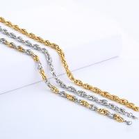 Stainless Steel Chain Ogrlica, Nehrđajući čelik, pozlaćen, konop lanac & za čovjeka, više boja za izbor, 5.4mm, Prodano Per Približno 21.6 inčni Strand