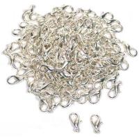 Messing karabijn, silver plated, 10x6mm, 100pC's/Bag, Verkocht door Bag