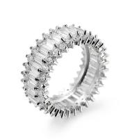 Messing Fingerring, platiniert, unisex & verschiedene Größen vorhanden & mit kubischem Zirkonia, frei von Nickel, Blei & Kadmium, verkauft von PC