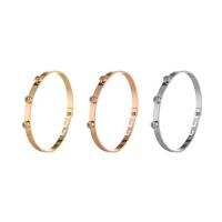 Zinklegering bangles, Zinc Alloy, plated, verstelbaar & voor vrouw & met strass, meer kleuren voor de keuze, lood en cadmium vrij, 5mm, Binnendiameter:Ca 61mm, Lengte Ca 7.5 inch, Verkocht door PC