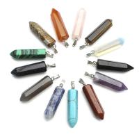 Gemstone Pendants Jewelry with iron bail pendulum platinum color plated - Approx Sold By PC