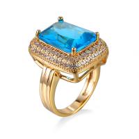 Cubic Zircon Brass Finger Ring gold color plated Unisex & with cubic zirconia nickel lead & cadmium free Sold By PC