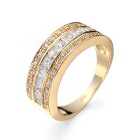 Cubic Zircon Brass Finger Ring plated Unisex & with cubic zirconia nickel lead & cadmium free Sold By PC