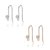 Cubic Zirconia micro pavimenta Sterling Silver Earring, 925 argento sterlina, placcato, Micro spianare cubic zirconia & per la donna, nessuno, 4x18mm, Venduto da coppia