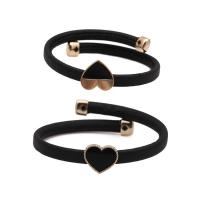 Braccialetti in silicone, lega in zinco, with silicone, Cuore, placcato color oro, unisex & stili diversi per la scelta & smalto, assenza di piombo & cadmio, 190mm, Venduto per Appross. 7.5 pollice filo