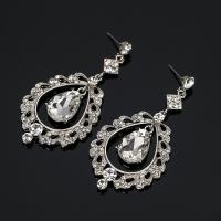 Rhinestone Earring Zinc Alloy with Glass stainless steel post pin plated for woman & faceted & with rhinestone lead & cadmium free Sold By Pair