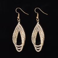 Strass Earring, Zinc Alloy, ijzer oorbel haak, plated, voor vrouw & met strass, meer kleuren voor de keuze, lood en cadmium vrij, 10-25mm, Verkocht door pair