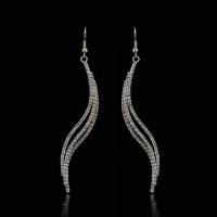 Fashion Fringe Boucles d'oreilles, alliage de zinc, fer boucle d'oreille crochet, Placage, pour femme & avec strass, plus de couleurs à choisir, sans plomb et cadmium, 10-35mm, Vendu par paire