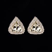 Rhinestone Earring Zinc Alloy with Glass stainless steel post pin gold color plated for woman & faceted & with rhinestone lead & cadmium free Sold By Pair