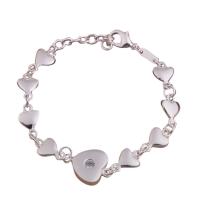 Bracciali ottone, placcato argento vero, per la donna, assenza di piombo & cadmio, 200mm, Venduto per Appross. 8 pollice filo