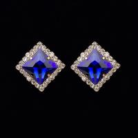 Cink Alloy Stud naušnica, s Kristal, nehrđajući čelik naušnica poslije, zlatna boja pozlaćen, za žene & faceted & s Rhinestone, više boja za izbor, dovesti i kadmija besplatno, 20x20mm, Prodano By par