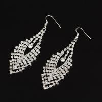 Strass Earring, Zinc Alloy, ijzer oorbel haak, plated, voor vrouw & met strass, meer kleuren voor de keuze, lood en cadmium vrij, 10-38mm, Verkocht door pair