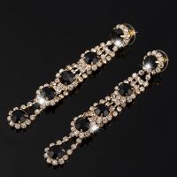 Rhinestone Earring Zinc Alloy with Glass stainless steel post pin gold color plated for woman & faceted & with rhinestone lead & cadmium free Sold By Pair