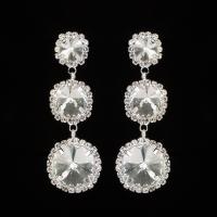 Boucle d'oreille strass, alliage de zinc, avec verre, acier inoxydable puce boucle d'oreille, Placage, pour femme & facettes & avec strass, plus de couleurs à choisir, sans plomb et cadmium, 10-42mm, Vendu par paire