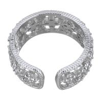 Kubische Zro2-Micro Pave Messingring, Messing, platiniert, verschiedene Größen vorhanden & Micro pave Zirkonia & für Frau & hohl, 8.50mm, Größe:7, verkauft von PC