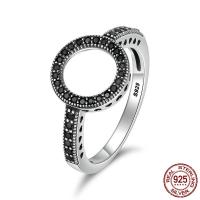 Thailand Sterling Sølv Finger Ring, forskellig størrelse for valg & for kvinde & med cubic zirconia, 11x11mm, Solgt af PC