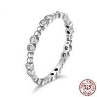 Sterling Silver Κοσμήματα δάχτυλο του δακτυλίου, 925 Sterling Silver, διαφορετικό μέγεθος για την επιλογή & για τη γυναίκα & με ζιργκόν, 2mm, Sold Με PC