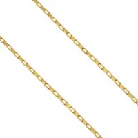 Rostfritt stål Nekclace Chain, ROSTFRITT STÅL, guldfärg pläterade, rektangel kedja, 3x1.50x1mm, Ca 100m/Lot, Säljs av Lot