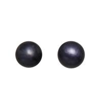 Freshwater Pearl Bead, Flat Round, Halvborrade, mörkt lila, 4.5-5mm, Hål:Ca 0.8mm, Säljs av Par