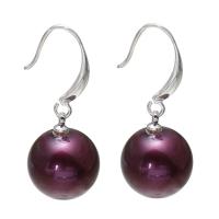 South Sea Shell Drop Earring, met Messing, voor vrouw, purper, 14x34mm, Verkocht door pair