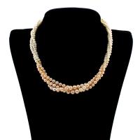 Přírodní Sladkovodní Pearl náhrdelník, mosaz Karabinky, s 5cm extender řetězce, Brambor, pro ženy, 3-7.5mm, Prodáno za Cca 16 inch Strand