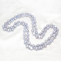 Slatkovodni biser džemper lančana ogrlica, Slatkovodni Pearl, Barok, za žene, svjetloplav, 5-6mm, 9-10mm, Prodano Per Približno 48 inčni Strand