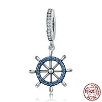 Thaïlande Pendentifs European, roue de bateau, sans filetage & avec zircone cubique, 15x28mm, Trou:Environ 4.5-5mm, Vendu par PC