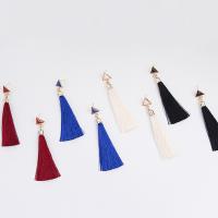 Fashion Fringe Earrings Nylon Cord with Resin stainless steel post pin for woman Sold By Pair