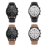 Reloj de Pulsera para Hombre, Cuero de PU, con Vidrio & aleación de zinc, chapado, impermeable, más colores para la opción, 42mm, longitud aproximado 9.6 Inch, Vendido por UD