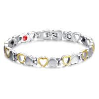 Stainless Steel Armbånd, Heart, forgyldt, hygienical & for kvinde, 7mm, Solgt Per Ca. 8 inch Strand