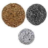 Arcilla Pave Abalorio, chapado en color de plata, diverso tamaño para la opción & con diamantes de imitación, más colores para la opción, 10PCs/Grupo, Vendido por Grupo