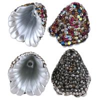 rhinestone ler bane Bead Cap, med Resin, flere farver til valg, 18x18x19mm, Hole:Ca. 1.5mm, 10pc'er/Lot, Solgt af Lot